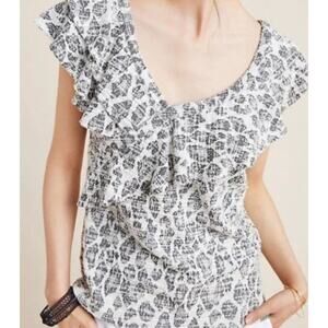 Anthropologie Dolan Savannah Left coast Ruffle top Blouse Size XS
